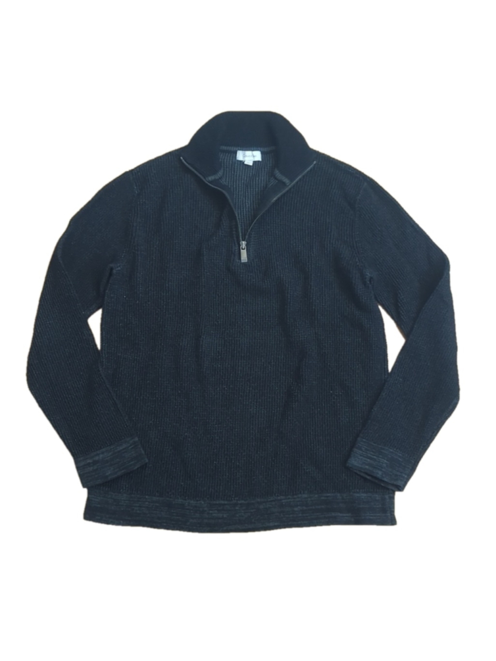 Calvin Klein Black Knit Quarter Zip Sweater Large